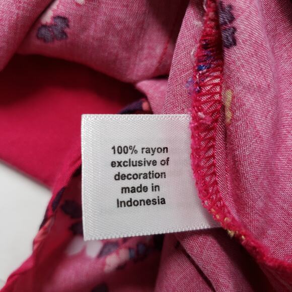 Lane Bryant Top Womens 18/20 Pink Floral V-Neck Flutter Sleeve Preppy Eyelet - Picture 8 of 16